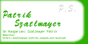 patrik szatlmayer business card